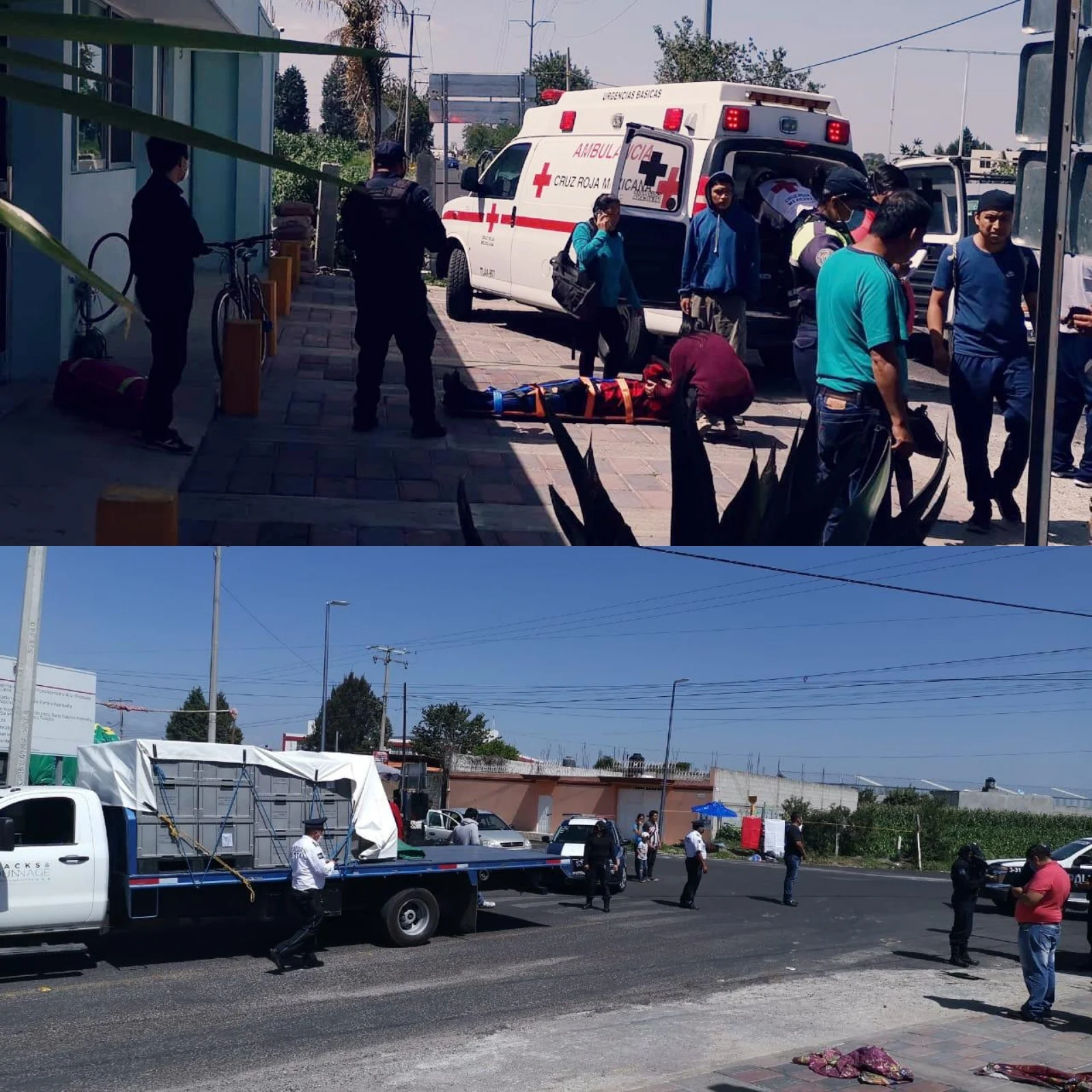 SE IMPACTAN JÓVENES CONTRA CAMIÓN DE CARGA EN EL CRUCERO DE AYOMETLA.